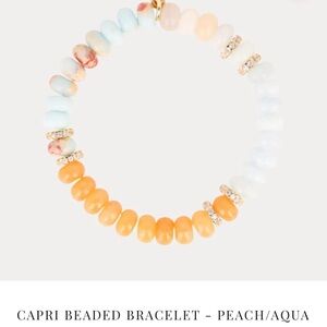 NWOT BudhaGirl Capri Beaded Bracelet - Peach and Aqua with Gift Box